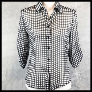 Sace Black and White Plaid Button Down Shirt